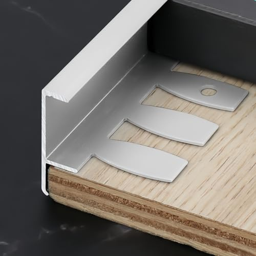 Coayuou Baguette D Angle en F 90cm* 3 Pièces Profile Aluminium Carrelage Flexible Renovation Marche Escalier pour La Protection des Coins De Vos Meubles Et Constructions(Silver,18mm)