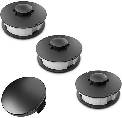 Ersatzspulen-Set (Rasentrimmer-Zubehör, 3X Doppelfadenspule 1,4 mm Nylonfaden, 1x Spulenabdeckung, passend für Einhell Elektro Rasentrimmer CG-ET 4530)