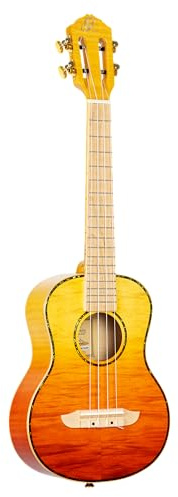 Ortega Guitars Tenor Ukulele Akustisch – Prism Series – Inklusive Gigbag – Ahorn, Mehrfarbig (RUPR-TQB) | Nylonsaiten, Riegelahorn-Decke & -Korpus hochglänzend transparent Tequila Fade, inkl. Pro-Gigbag, RUPR-TQB