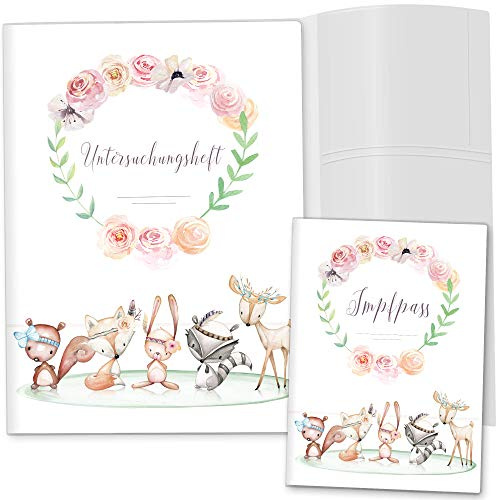 OLGS U-Heft und Impfpasshüllen 3-teiliges Set Cute Boho | Stilvolle Untersuchungsheft Hülle & Impfpasshülle, Babygeschenk (Uhefthüllen ohne Personalisierung, Freunde)