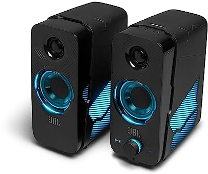 JBL Quantum Duo – Enceinte Gaming – Accessoire gamer sans fil – Bluetooth – Son surround Dolby Digital – PC, Mac, Windows et consoles de jeu – Couleur : noir
