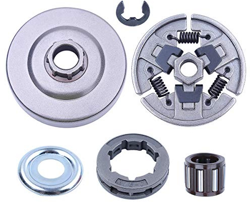 Adefol Precision Design Kupplungstrommel (3/8 7Zähne) mit Kettenradfelge Nadellager E-Clip Kit für Stihl MS311 MS391 MS290 MS340 MS360 MS310 MS390 029 034 036 Serie
