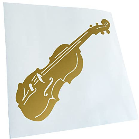 Kiwistar - Autoaufkleber - Gold - 30x27cm Geige - Violine - Musik - Heckscheibe Auto Aufkleber wetterfest für Kfz LKW Mofa Truck - Sticker außen selbstklebend Tuning Zubehör für Fenster Fahrzeug