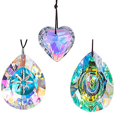 YFCTLM Cazador de Sol Conjunto de 3,50mm / 76 mm Prismas de Cristal SunCatcher Chandelier Parts Window Ornamentos Colgantes Decoración