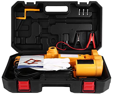 TKSE 3T Elektrischer Wagenheber, 3 Tonnen 12V DC Elektrischer Scherenwagenheber Hebe Notfall Reifenreparaturset Mit Tragetasche Für SUV, Van, Garage Und Notfallausrüstung