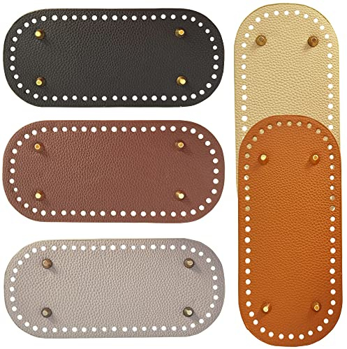 Taschenboden zum Häkeln ，5 Stücke Tasche Taschenboden PU Leder Stricken Taschenboden für Schultertasche Umhängetasche Tote Handtasche DIY Zubehör