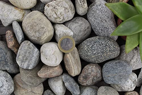 25 kg Bergkies ungewaschen Körnung 30-60 mm bunt Mix Rheinkies Kieselsteine Zierkies Steine Deko Garten Wegkies