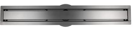 BERNSTEIN Duschrinne 70cm für Duschkabine Gunmetal Komplettset, Doppelseitiger Bodenablauf mit integriertem Siphon, Flache Edelstahl-Ablaufrinne FlexGT02 für Badezimmer