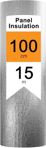 YRHome 15㎡ Isolierfolie Dämmfolie 1x15m Reflexionsfolie Heizung Alu Isoliertapete Aluminium Thermofolie Heizkörper 3-4mm Dicke Isolierungsfolie Wärmedämmung Wärmehaltung
