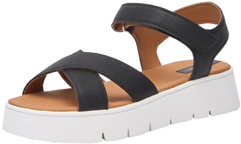Geox Femme D Dandra 40 C Sandales compensées, Noir, 38 EU
