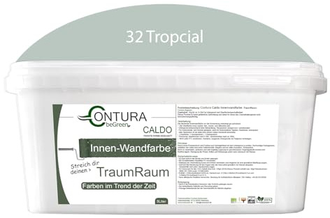 Contura Caldo 5 Liter Wandfarbe 35 Farben Deckenfarbe Hohe Profi Deckkraft Klasse 1 (32 Tropical)