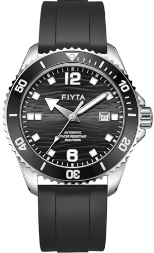 FIYTA Yachtsman Herren-Taucheruhr, automatische Edelstahl-Uhren für Männer, 300 m wasserdicht, 3-Zeiger-Datum, leuchtend, drehbare Lünette, 43,4 mm