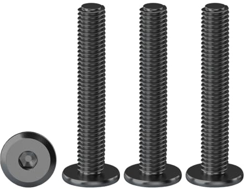 Drenky Lot de 20 vis à tête plate à six pans creux M4 - Vis à tête bombée - Vis filetées M4 x 40 mm - En acier inoxydable - Oxyde noir - Pour montage de meubles, projets de travail du bois
