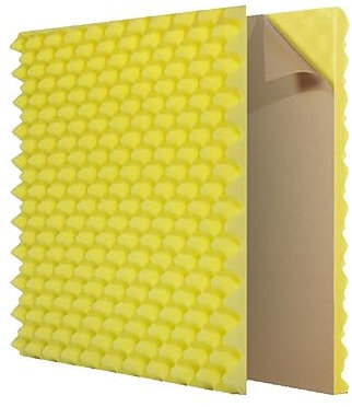 12 Pack Yellow Acoustic Foam Panels Self Adhesive Soundproof Wall Panels for Recording Studios Bedroom Offices Absorption Padding Noise Reducing 50X50X5Cm
