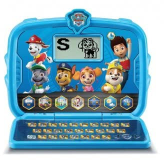 pour Pat Patrouille - Ordinateur Tablette educatif 2 en 1 Enfant 3-7 Ans - 6 activites (Lettres, Chiffres, Mots, etc) - Set Jeu electronique et avec Carte Tigre