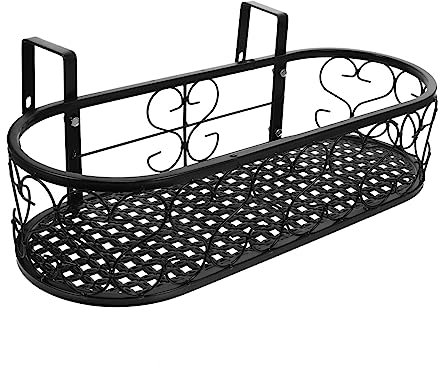 Supvox Hängendes Pflanzenregal Geländer Blumenhalter Rostfrei Bonsai Garten Pflanzer Suort Rack Blumentopfhalter