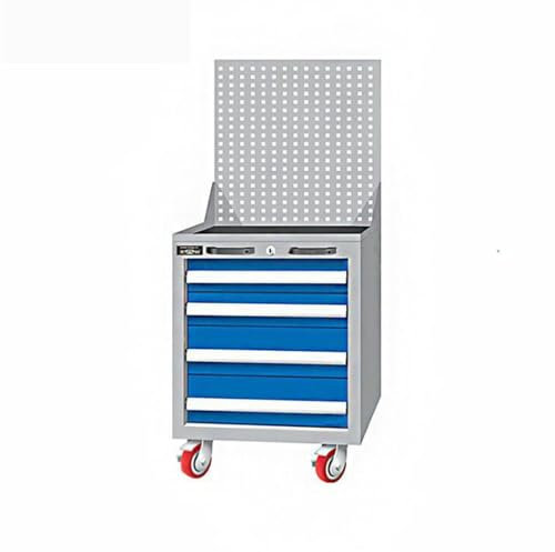 XNXYSMKJ Rolling Tool Cabinet 4 Tiers Heavy-duty Workshop Garage Mechanic Tool Trolley Workshop Furniture,with Handles and Wheels (Blue)