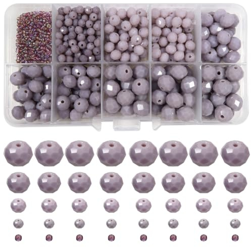 TOAOB 1000pz Perline Vetro di Cristallo Sfaccettato 2mm a 10mm Viola Chiaro | Perle Cristallo Ceco, Rondella, per Braccialetti Bigiotteria Collane Gioielli Fai Da Te