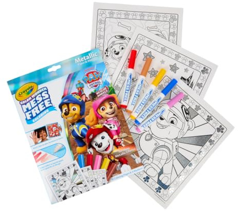 Crayola Paw Patrol Color Wonder Malset, metallische Marker und Papier, Paw Patrol Spielzeug, Kleinkind-Malset, Reiseaktivität, Geschenk für Kinder, ab 3 Jahren