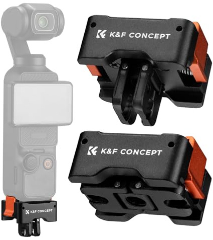 K&F CONCEPT 2PCS Adaptador Base Magnético para Osmo Pocket 3, con 1/4'' Tornillo, Adaptador Base Aluminio Aleación Compatible con dji OSMO Pocket 3
