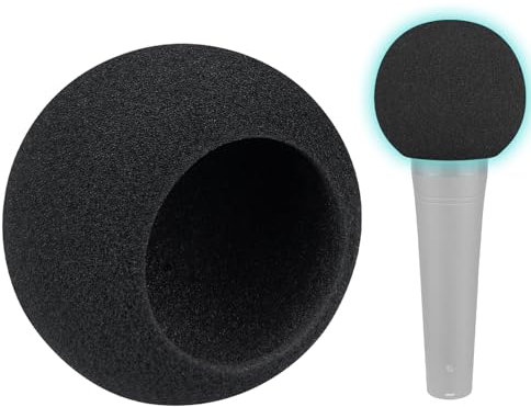 SOULWIT 4Pcs Micrófonos Pop Filter para Shure SM48/PGA48/PGA58, Protectora Micrófono Espuma Mic Cubierta Parabrisas - Negro