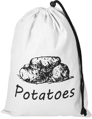 Sacchetto per patate, sacchetto di cotone per conservare cipolle e patate, grande sacchetto alimentare riutilizzabile con cerniera laterale, organizer da cucina lavabile per V