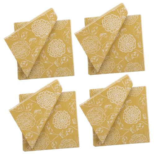 HIAKDOFT 40stücke Goldene Papierservietten Dekorative Tischservietten Mit Blumenmuster Einweg-servietten Für Hochzeit Party Und Alltag