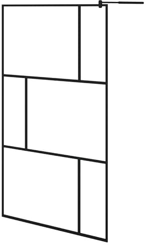 Duschwand aus Hartglas & Aluminium für begehbare Duschen 115x195 cm schwarz | Premium Duschkabine mit hoher Stabilität & Langlebigkeit | Ideal für moderne Badezimmer
