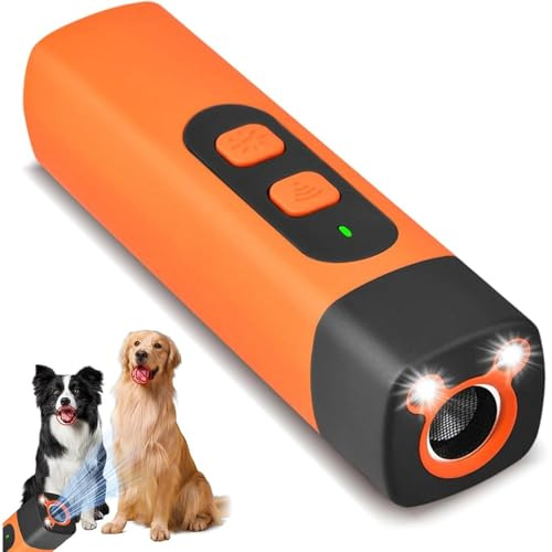 DAILIENFUS Ultraschall Anti-Bell-Gerät Wiederaufladbar mit LED Taschenlampe, 3 Frequenzstufen für sofortigen Bell-Effekt, für kleine und große Hunde, Indoor und Outdoor