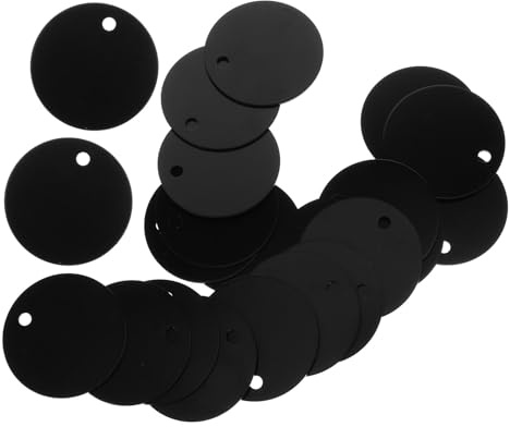 Baluue 30 Stück Runde Aluminium Blanko gravurplatten Leichte Wetterfeste Hundemarken zum Personalisieren Schwarze Hundemarken für Halsband Schlüsselanhänger Schmuckherstellung