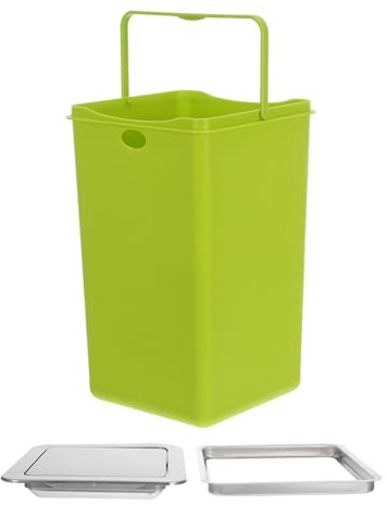 jojofuny Cubo de Basura Empotrado de Acero Inoxidable para Encimera Tapa Abatible Integrada Juego de 3 Piezas Adecuado para Cocina y Baño Papelera de Diseño Compacto y Funcional