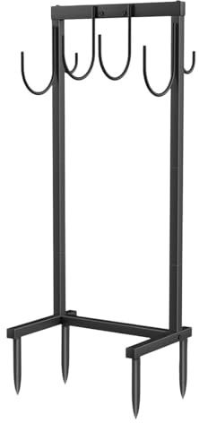 YIUPEDRFG Versatile Garden H Stand Rack Store H And Gardening Tools Together Garden Reel Holder Freestanding Storage Lawn. Detachable Metal Water Hanger Organizer , Black , 108x51x25cm