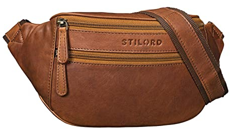 STILORD Marian Vintage marsupio pelle uomo donna borsa da cintura piccola borsa da cintola per festival festa viaggio sport di vera pelle Colore:cognac-marrone
