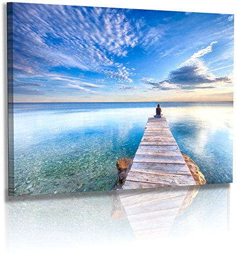 Fotoatelier Dirk Haas Premium Acrylglasbild XXL - Natur - Landschaft - Kroatien - Sonne - Bild - Wolken - Meer - Steg - Sonnenuntergang - Wellness - Acrylglas : 90 cm x 60 cm