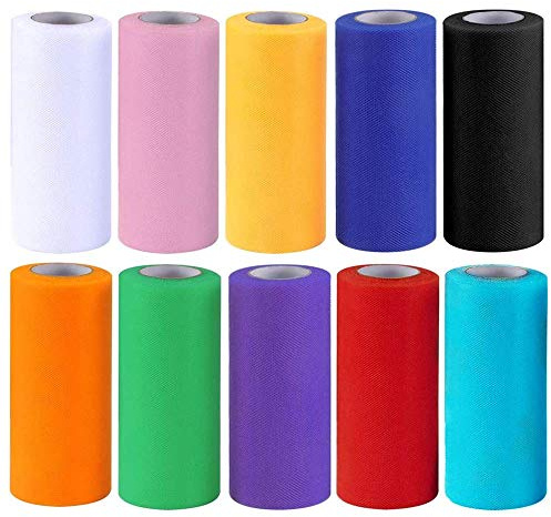 Rollen Tüll 10 rolle Stoff 6 zoll 25 yard Mehrfarbig Tüllband für Tutu Rock Hochzeit Party Bankett Rock Kleidung Deko Handwerk