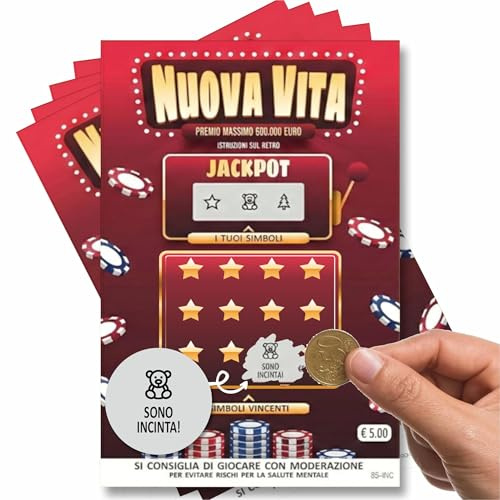5 Biglietti Gratta e Vinci Annuncio Gravidanza con messaggio Sono Incinta | Gadget per annunciare gravidanza e dire Diventerai papà, Diventerai nonna o Diventerai zia e dare la notizia alla famiglia