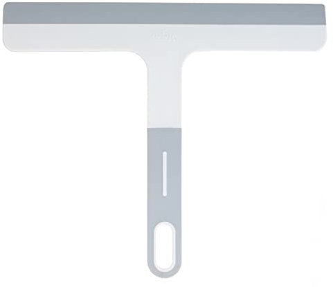 Vigar - Raschietto per pulire i vetri - Modello Basic - 23,5 x 1,5 x 20 cm - Raschietto ideale per finestre, pareti e lune - Manico in gomma e gancio - Grigio
