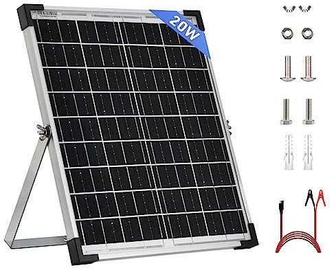 SARONIC 20W Solar Panel High-Efficiency Monocrystalline Module PV Power Charger 12V Solar Panels for Home, Sheds, Motorhome, Boat, Caravan, Campervan, Camping and Other Off-Grid Applications