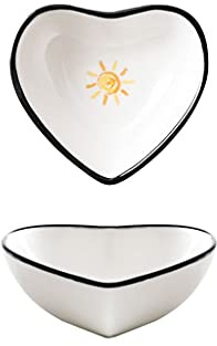 PTTRNS Dip Bowl Ceramic Side Sauce Dishes Mini Heart Shape Seasoning Dish Sushi Ketchup Dipping Bowls Vinegar Soy Appetizer Condiment Dishes Sauce Dish (Color : Grey)