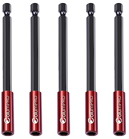 ColumPRO 5 STÜCKE 150MM starker magnetischer Bit-Halter für Schlagschrauber, 1/4 Zoll Sechskantschaft S2 Stahl magnetische Schraubendreherverlängerung, gerade ohne Biegen der Bohrerverlängerung