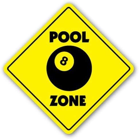 Pool Zone Xing Hall Tisch 8 Ball Billard 30,5 x 30,5 cm Metall Retro Look 20,3 x 30,5 cm Dekoration Handwerk Schild für Zuhause Küche Badezimmer Bauernhof Garten Garage inspirierende Zitate W