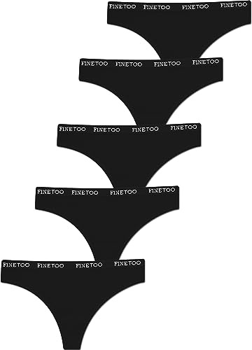 FINETOO 5er Pack String Tanga Damen Baumwoll Tangas Sportbund Thongs Soft Unterhosen Frauen Unterwäsche Mehrpack S-XL