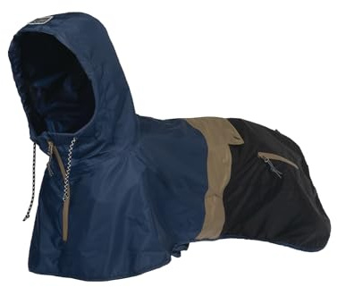 HOWLIDAYS CO. Baja Coastline wasserdichte Hundejacke – Hunde-Regenmantel mit Kapuze, leichte und verstellbare Hunde-Regenjacke, wasserabweisend, mittelgroße Hunde, Größe 55 (M)