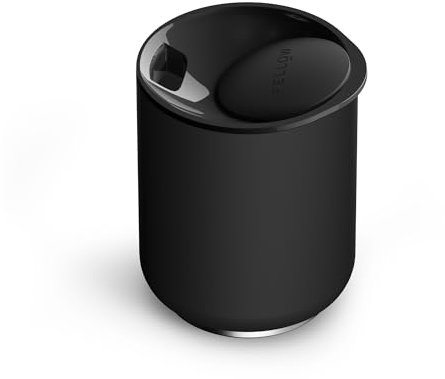 Fellow 10 oz Rocky Lowball Tumbler - Insulated Stainless Steel Whiskey and Cocktail Tumbler with Ceramic Interior and Swivel Pebble Lid (Matte Black)