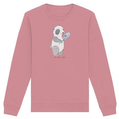 Mr. & Mrs. Panda Organic Pullover Panda Badminton Größe XXL - Geschenk, Unisex Bio-Pullover, Organic Strickjacke, Badminton Spielen, Gewinn,