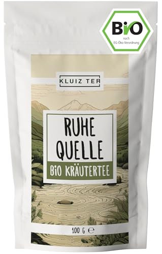 Abendtee - Ruhequelle - Bio Tee lose - 100 Gramm I Bio Kräutertee lose mit Melisse, Kamille, Baldrian, Lavendel und weitereren Kräutern I Herbal Tea by KLUIZ TEA RITUALS