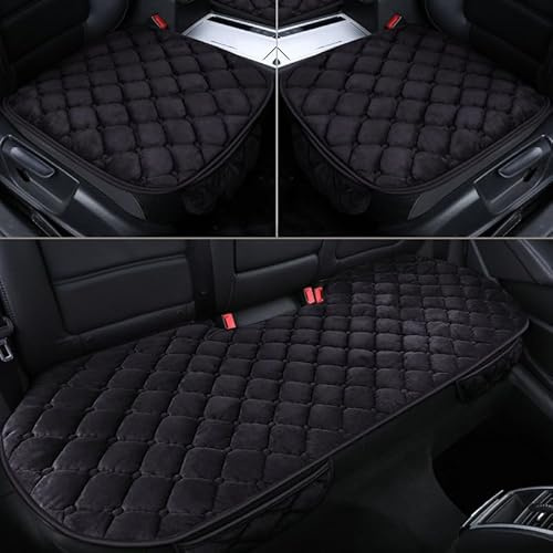 UYTKTN Auto Sitzkissen Sitzbezüge für Peugeot 308 SW III Wagon Active Pack/Allure, Rutschfester Sitzauflage Weiches Autositzschoner, Sitzkissen Vorne und Hinten Ohne Rückenlehne,A Black