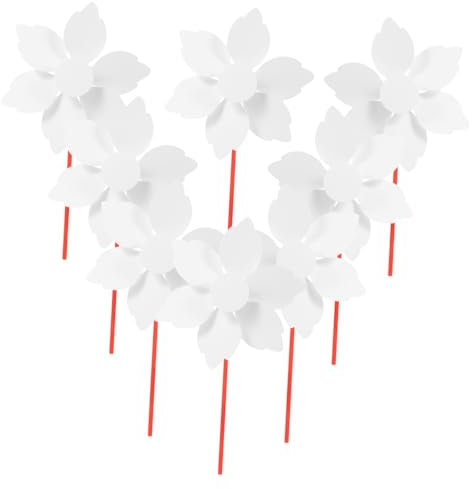 JOINPAYA 12 Pièces Moulin à Vent Blanc Non Décoré Pour Garçon Fille Soi-même Papier à Peindre Pour Dessin