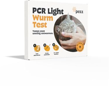 PEZZ PCR Light Wurmtest Katze | Kompakte Analyse der häufigsten Würmer & Parasiten | Giardien, Spulwürmer, Peitschenwürmer, Hakenwürmer | Labor-Befund inkl. CT-Wert | gratis Labor-Versand