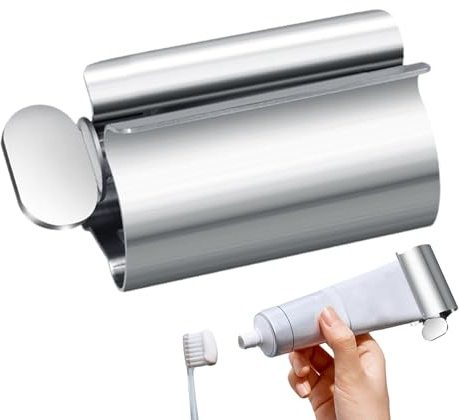 Yuemeuy Estrujador de Pasta,Exprimidor Mecánico De Pastas - Dispensador Manual De Pastas En Acero Inoxidable para Pasta De Dientes Y Crema Facial